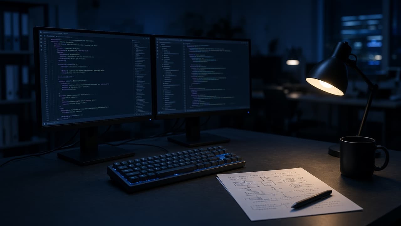 计算机科学实验桌与双屏